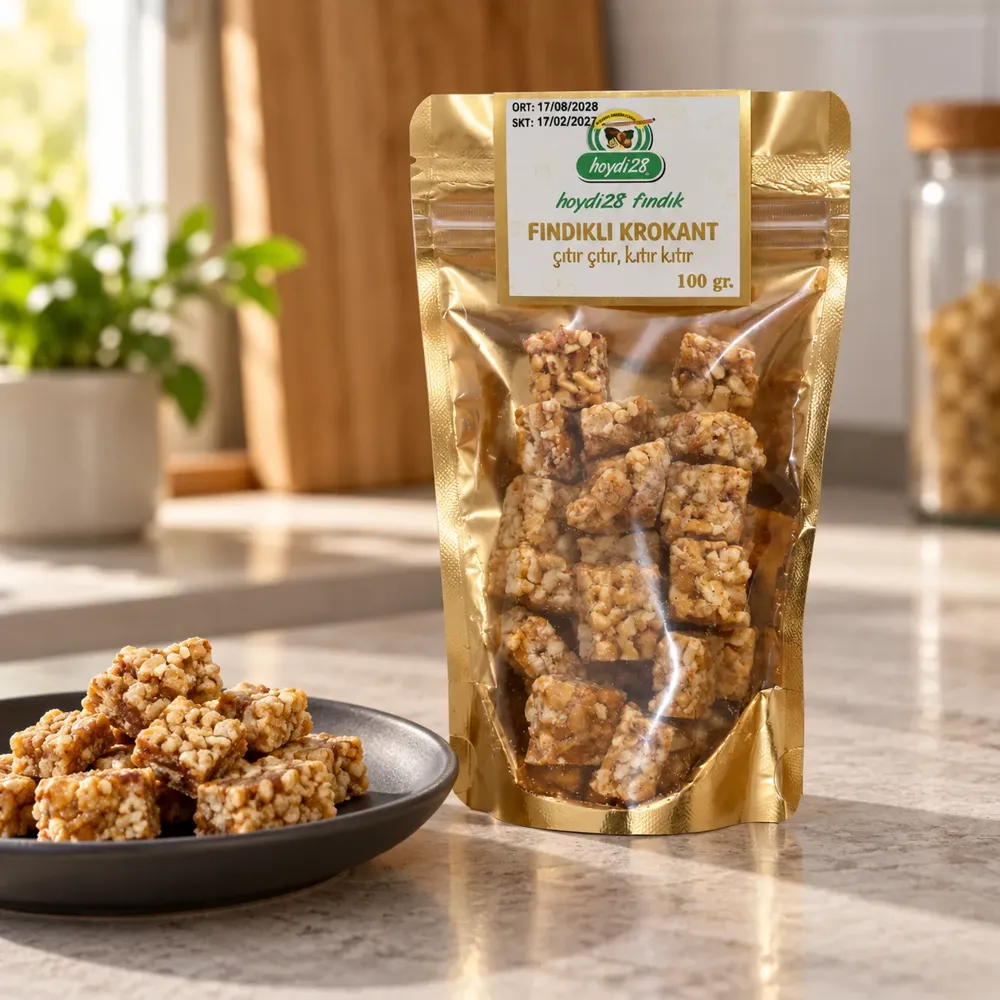 Fındıklı Krokant 100 gr, Karamelize Giresun Fındığı, Çıtır