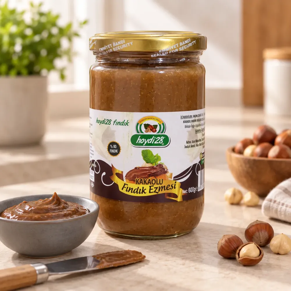 Kakaolu Fındık Ezmesi 600 gr, Aile Boyu, Palm Yağsız