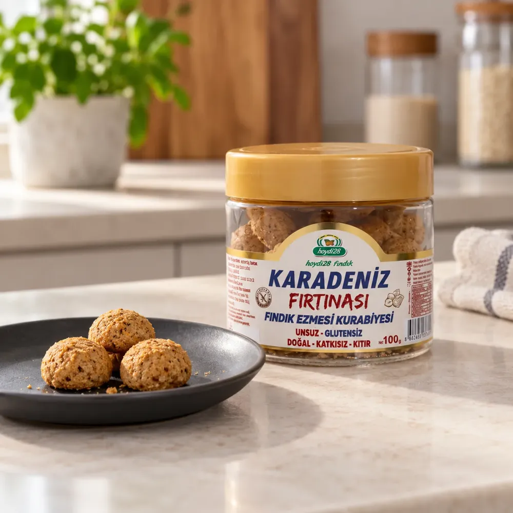 Karadeniz Fırtınası Fındık Ezmeli Kurabiye 100 gr, Unsuz ve Glutensiz
