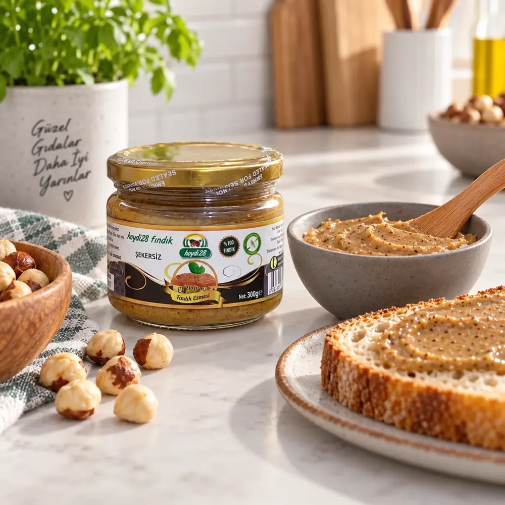 Şekersiz Fındık Ezmesi 300 gr, Diyet Dostu, İlave Şekersiz