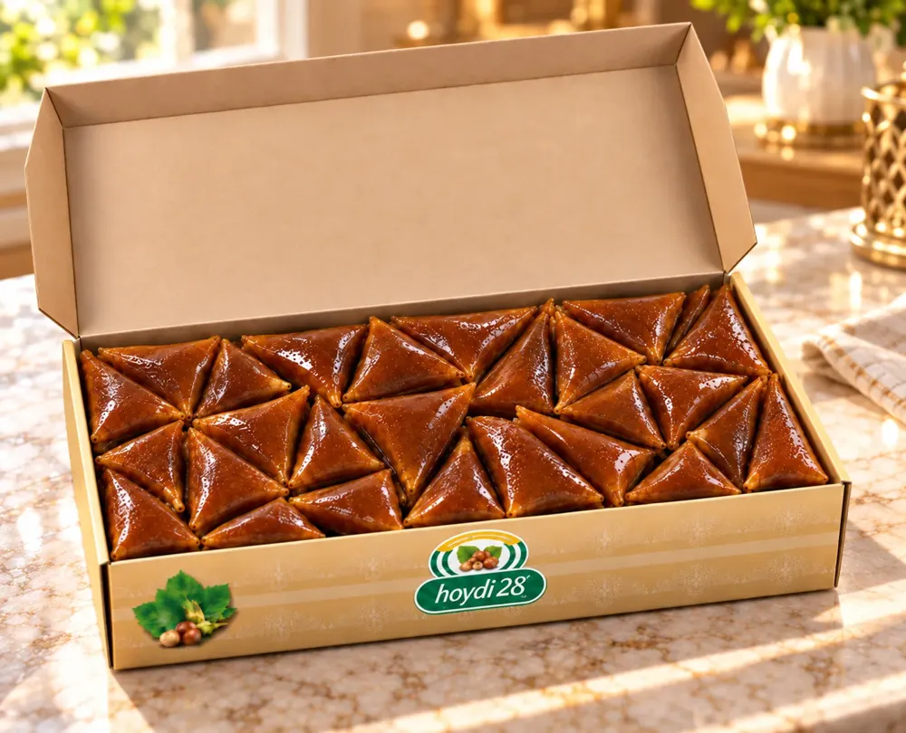 Üçgen Köme 1 kg, Fındık Ezmeli Pestil, Muska Biçiminde Katlanmış