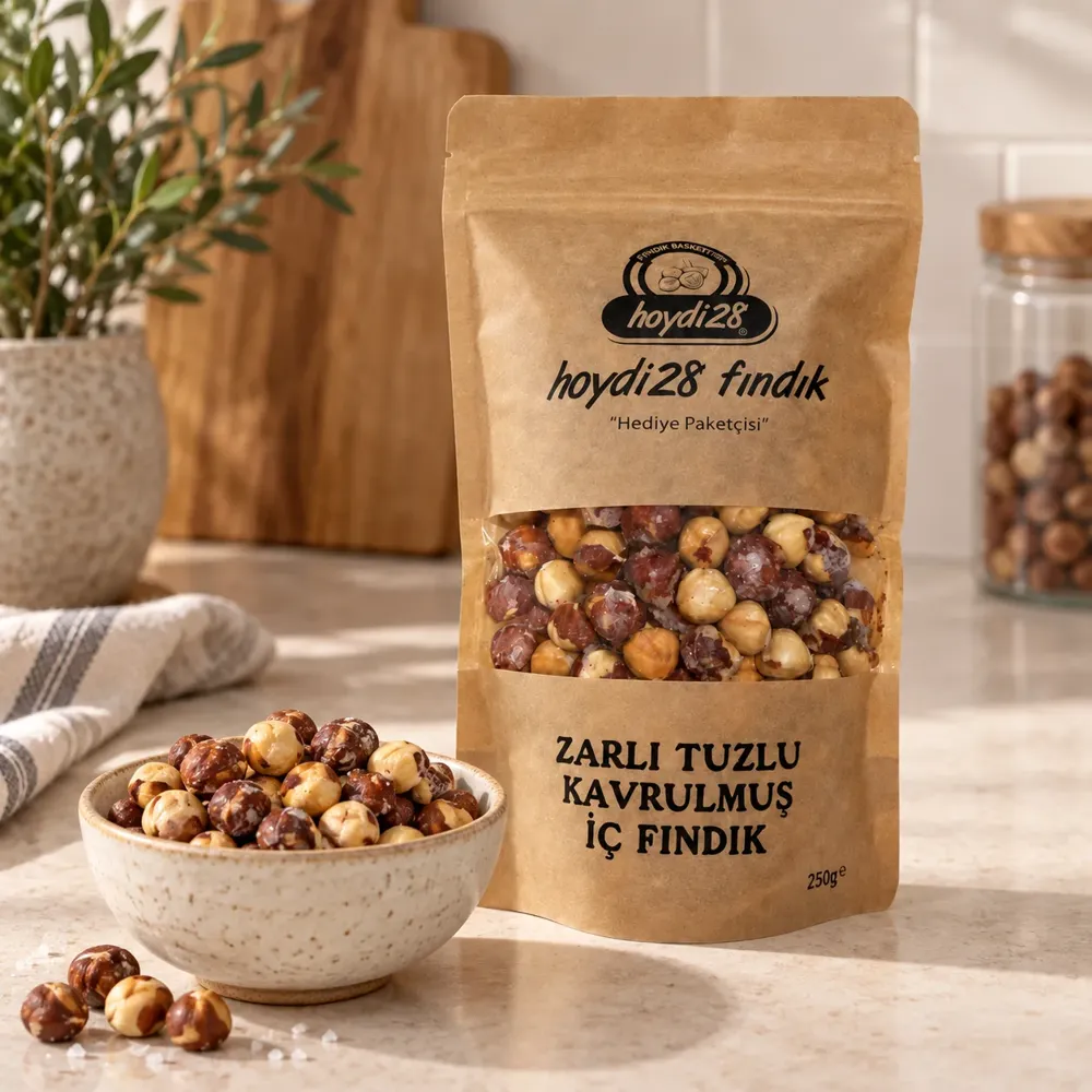 Zarlı Tuzlu Çifte Kavrulmuş Fındık 250 gr, Hafif Tuzlu, Zarıyla